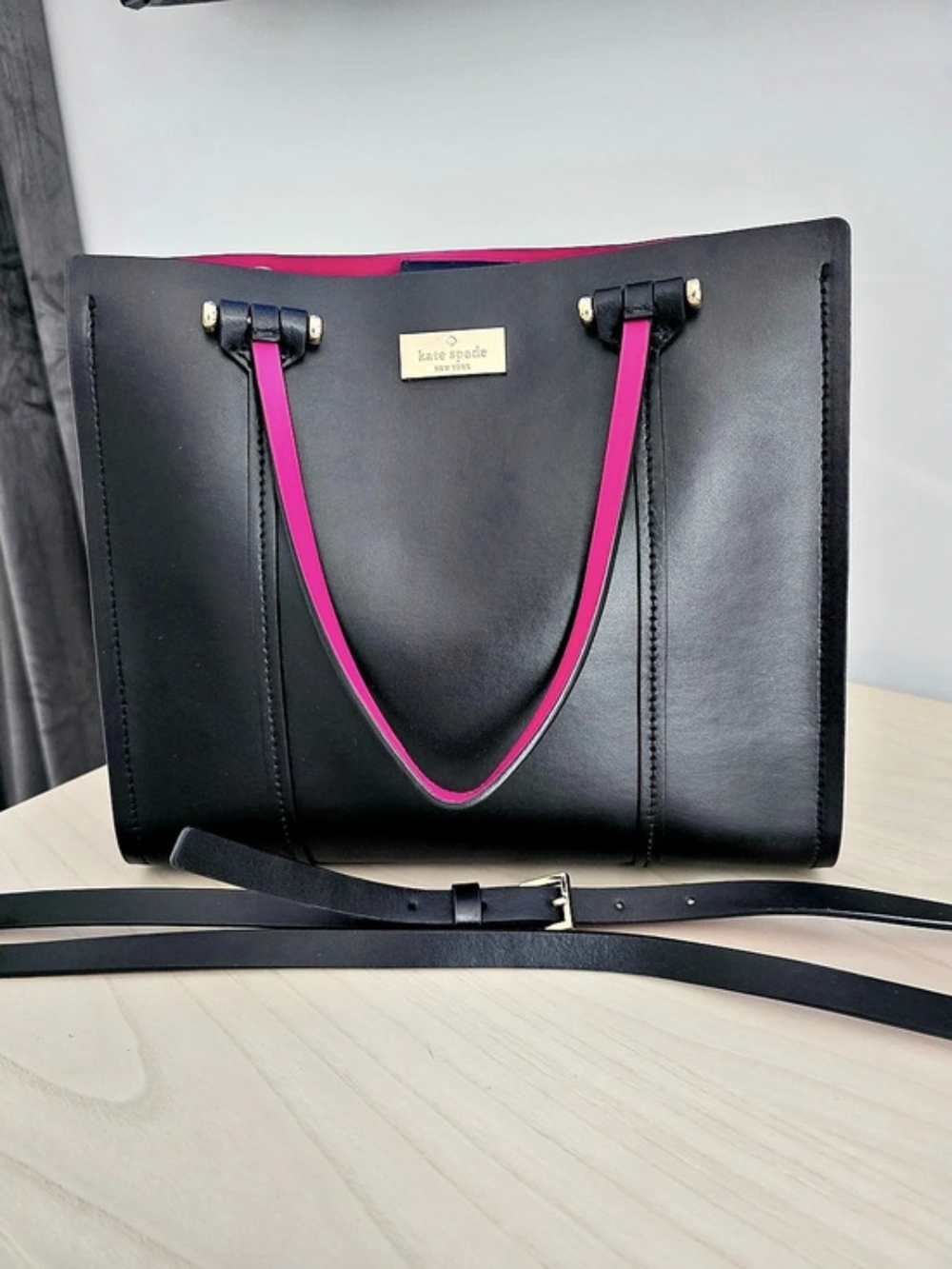 Kate Spade Black & Pink Tote Bag Like New